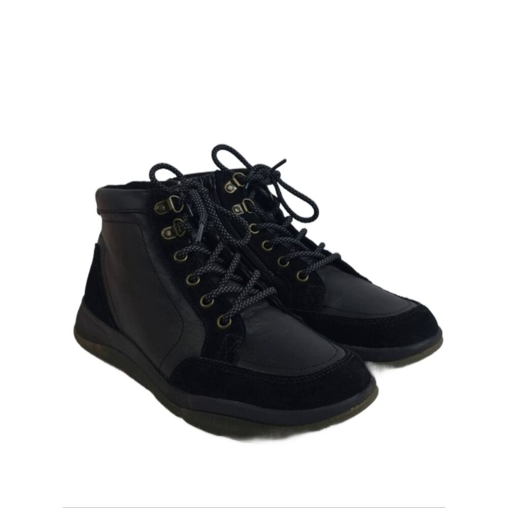 Vionic Whitley Black Leather Water-Repellent Women's Ankle Boot Size 9.